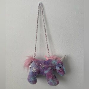 Unicorn Sparkle pastel plush carry purse/bag 10" Toby Enterprises